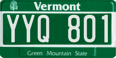 VT license plate YYQ801