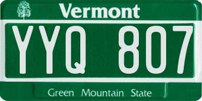 VT license plate YYQ807