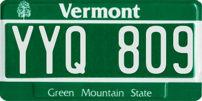 VT license plate YYQ809