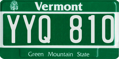 VT license plate YYQ810