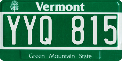 VT license plate YYQ815
