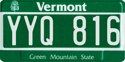 VT license plate YYQ816