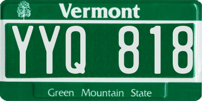 VT license plate YYQ818