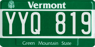 VT license plate YYQ819
