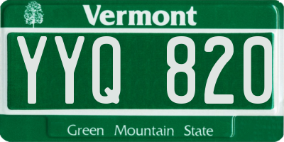 VT license plate YYQ820