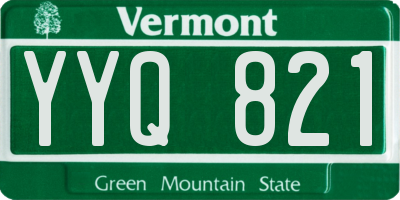 VT license plate YYQ821