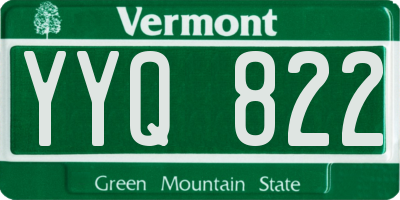 VT license plate YYQ822