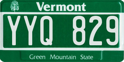VT license plate YYQ829