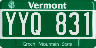 VT license plate YYQ831