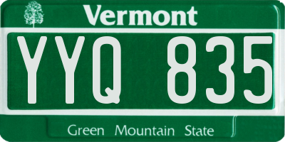 VT license plate YYQ835