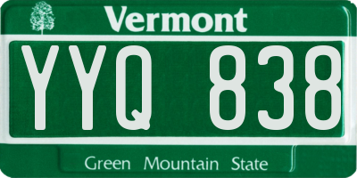 VT license plate YYQ838