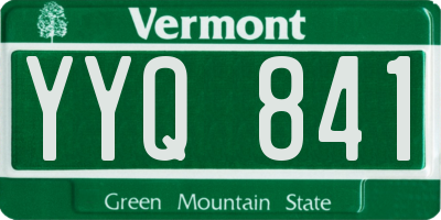 VT license plate YYQ841