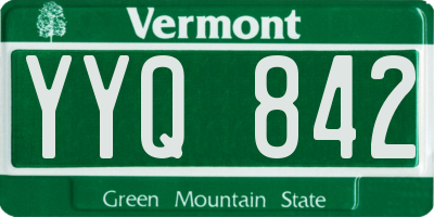 VT license plate YYQ842