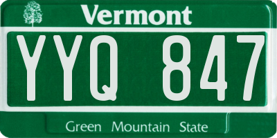 VT license plate YYQ847