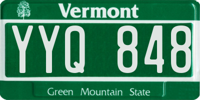 VT license plate YYQ848