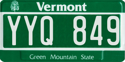 VT license plate YYQ849