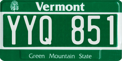 VT license plate YYQ851