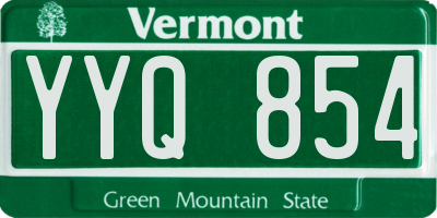 VT license plate YYQ854