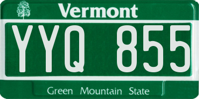 VT license plate YYQ855