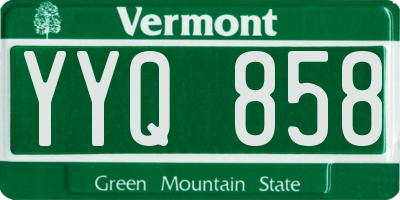 VT license plate YYQ858