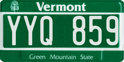 VT license plate YYQ859