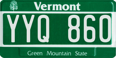 VT license plate YYQ860
