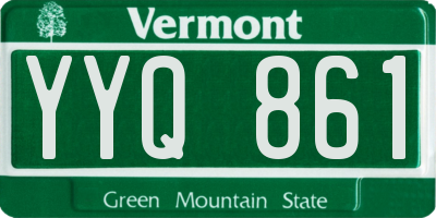 VT license plate YYQ861