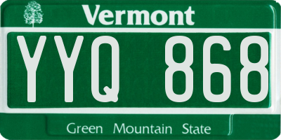 VT license plate YYQ868