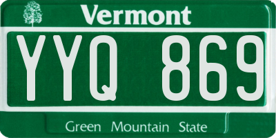 VT license plate YYQ869
