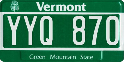 VT license plate YYQ870