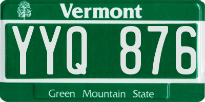 VT license plate YYQ876
