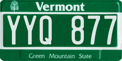 VT license plate YYQ877
