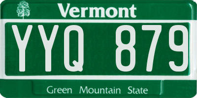 VT license plate YYQ879