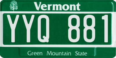 VT license plate YYQ881