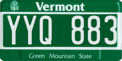 VT license plate YYQ883