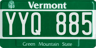 VT license plate YYQ885
