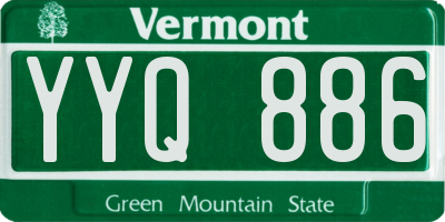 VT license plate YYQ886