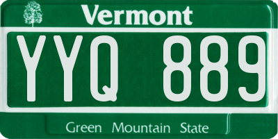 VT license plate YYQ889