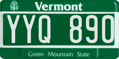 VT license plate YYQ890