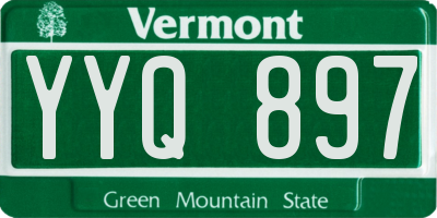VT license plate YYQ897