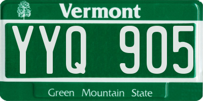 VT license plate YYQ905