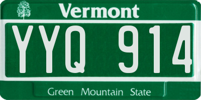 VT license plate YYQ914