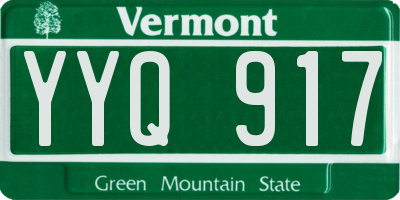 VT license plate YYQ917