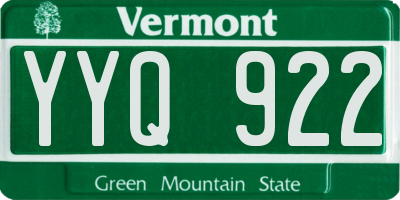 VT license plate YYQ922