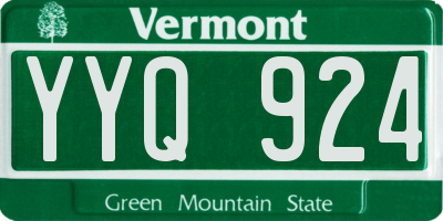 VT license plate YYQ924