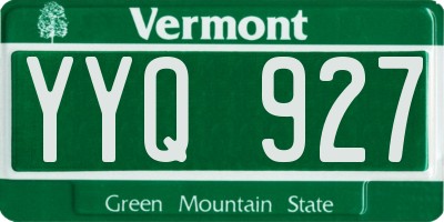 VT license plate YYQ927