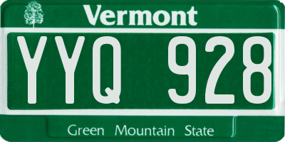 VT license plate YYQ928