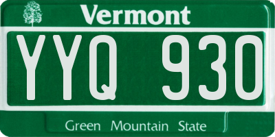 VT license plate YYQ930