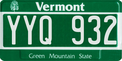 VT license plate YYQ932