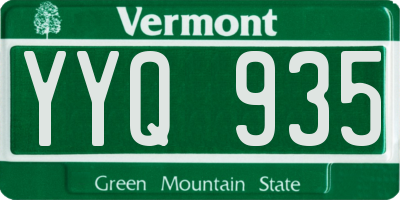 VT license plate YYQ935